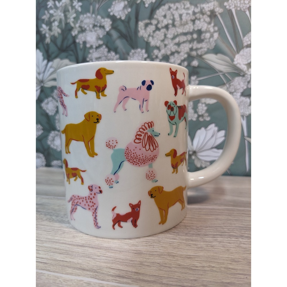 Parker Lane‎ Dog Person Stoneware Mug Multicolor Illustrated Dog Breeds White
